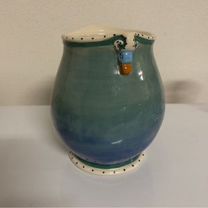 Blue Sky Clayworks Porcelain  -  PEACOCK COOKIE JAR lid missing